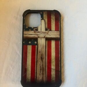 Patriotic Cross Phone Case - Red, White, and Blue